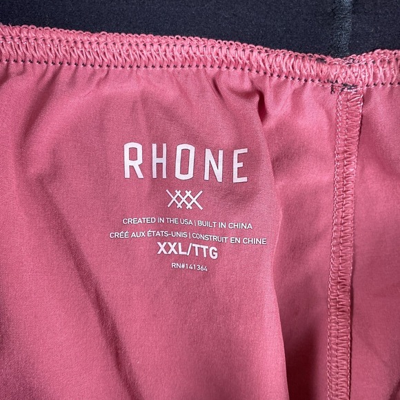 RHONE Shorts Mens 2XL Mako Red Moscato Training Stealth Media Pocket Unlined - Picture 2 of 13